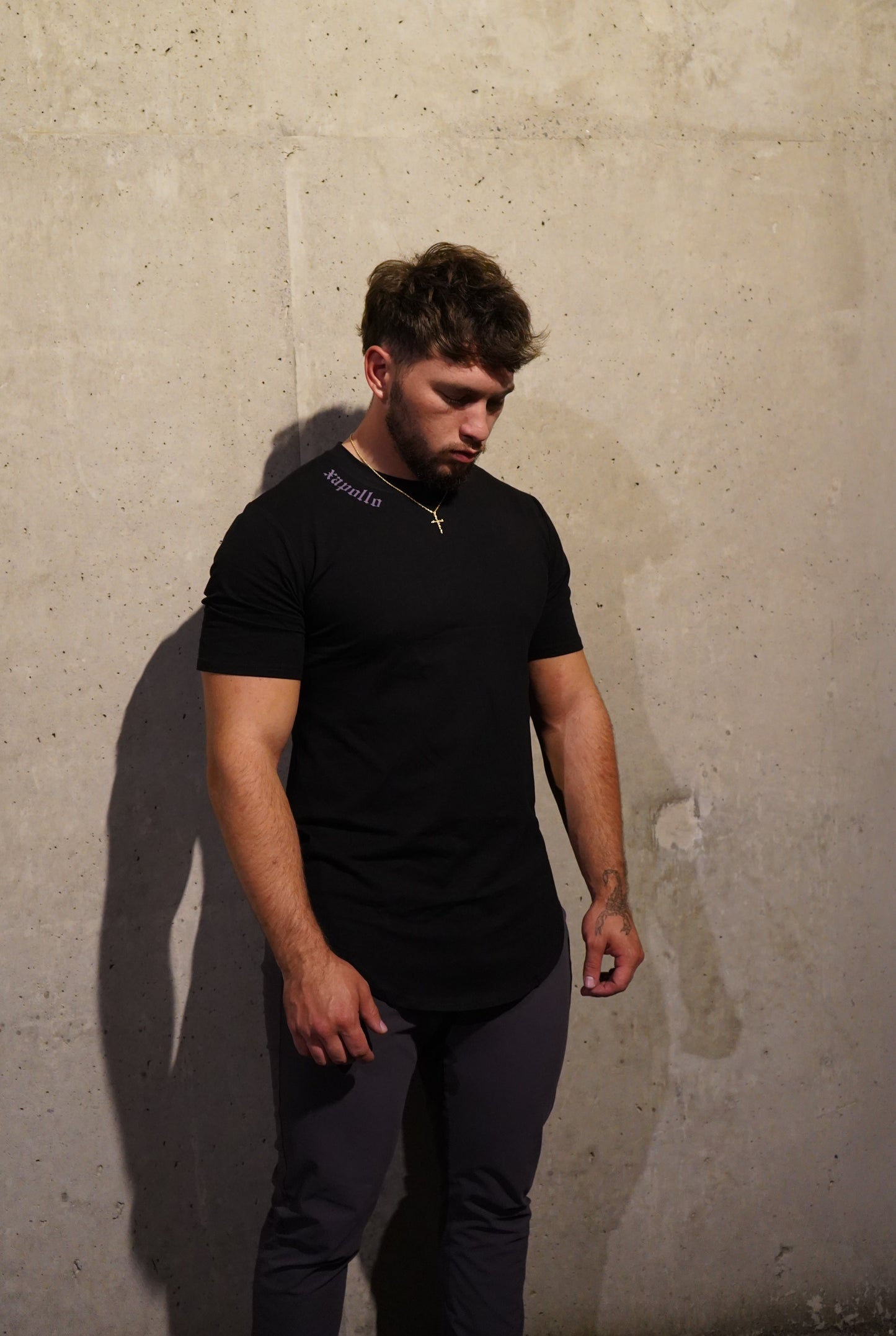 Black Minimalist Xapollo Short-Sleeve