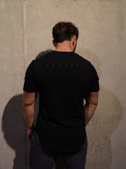 Black Minimalist Xapollo Short-Sleeve